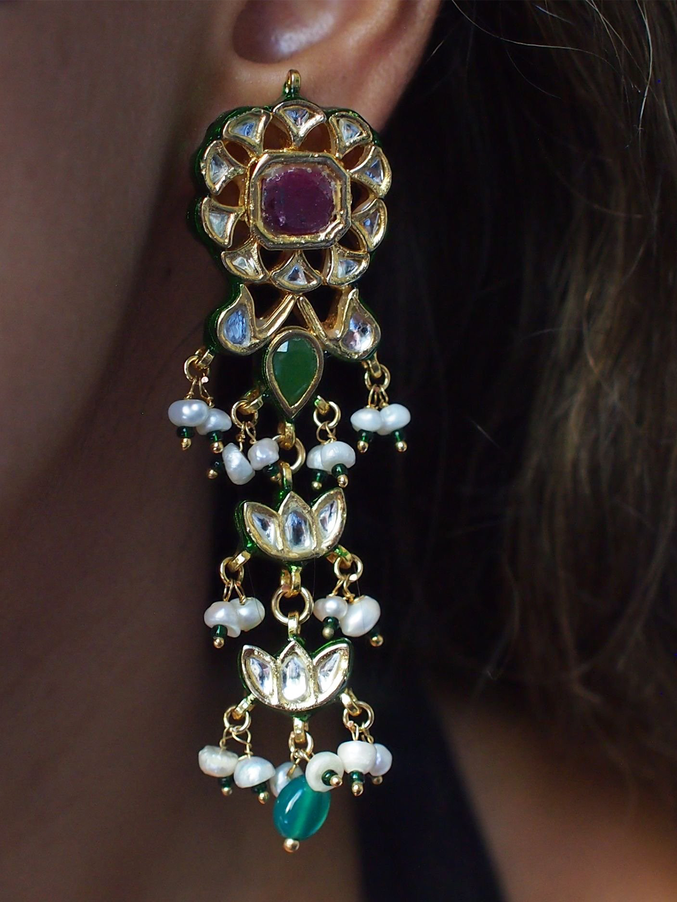 Paan Kundan Earrings